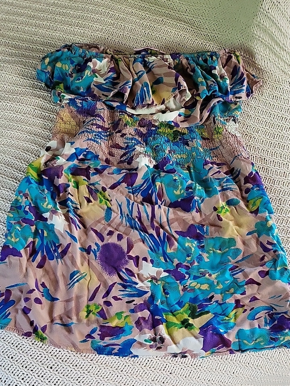 Strapless Ruffle-top Floral Sundress By WET